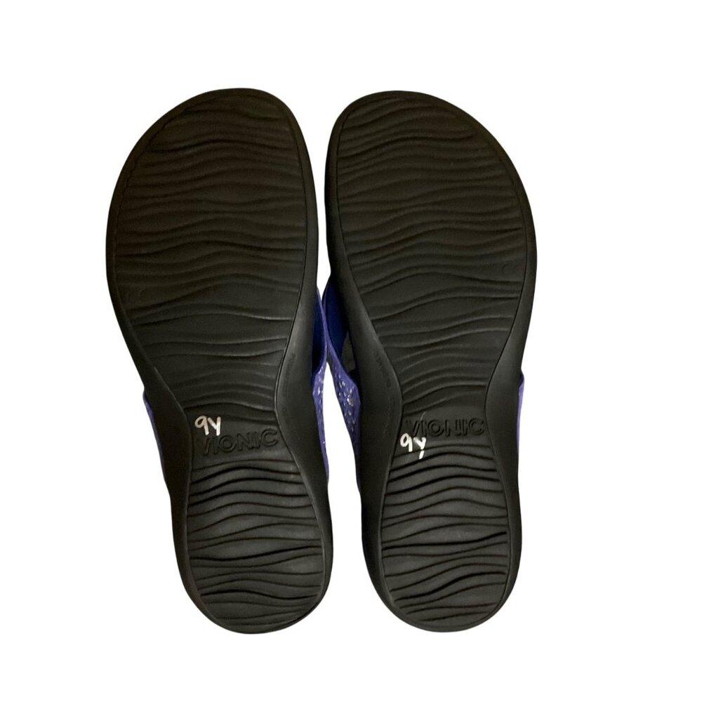 Vionic Womens Orthotic Flip-Flops Size 8 blue Studded   Footbed Slip-On Sandals - Picture 4 of 6